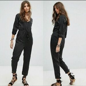 NWT Anthropologie Amuse Society black Westwood Jumpsuit size medium